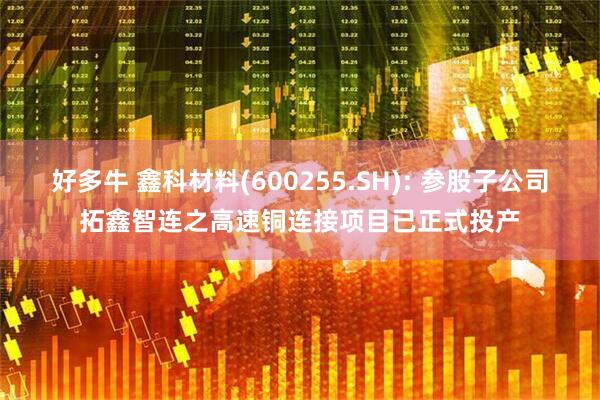 好多牛 鑫科材料(600255.SH): 参股子公司拓鑫智连之高速铜连接项目已正式投产